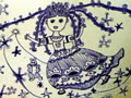 儿童画作品欣赏《嫦娥姑娘》