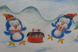 企鹅的生日儿童儿童画作品欣赏