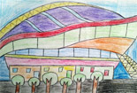 儿童画作品欣赏图片-汇泽艺术游览篮球馆