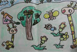 儿童画作品欣赏动物铅笔画-森林动物大会