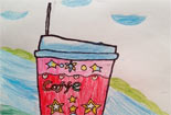 浓浓的咖啡儿童画作品欣赏彩色铅笔画