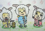 卡通铅笔画图片大全-快乐的小羊们