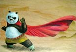 儿童画作品欣赏-功夫熊猫