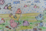动物简单铅笔画-可爱的小鸡们