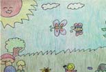 蝴蝶的夏天儿童画作