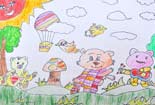 快乐的生活儿童画铅笔画图片
