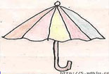 儿童画作品欣赏-漂亮的雨伞