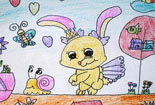儿童画作品欣赏-狡兔三窟