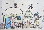 儿童画铅笔画图片-我们都爱大冬天