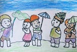 幼儿铅笔画图片-最美的下雨天