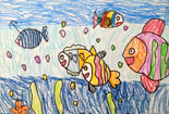 儿童画作品欣赏动物铅笔画-大鱼吃小鱼