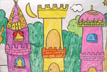 关于城堡的彩色铅笔画-美丽的城堡