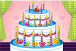 生日蛋糕彩色铅笔画-好吃的蛋糕