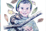 可爱彩色铅笔画教程-小男孩和小松鼠