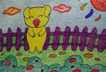 小学生彩色蜡笔画-小猪肥兜兜