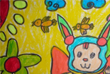 小学美术简笔铅笔画-可爱的小兔子