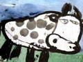 儿童水墨画大奶牛