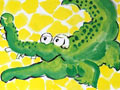 儿童水墨画鳄鱼