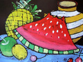 儿童版画作品欣赏:好吃的水果