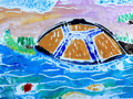 儿童版画作品欣赏:海龟