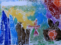 儿童版画作品欣赏:梦里的古堡