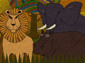 儿童版画作品欣赏:森林里的小动物