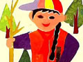 儿童版画作品欣赏:植树