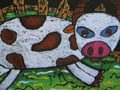 儿童版画作品欣赏:大奶牛