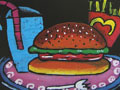 儿童版画作品欣赏:汉堡套餐
