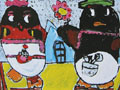 儿童版画作品欣赏:小企鹅