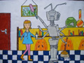 儿童科幻画图片大全:家庭机器人