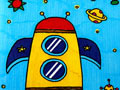 儿童科幻画图片大全:火箭飞船