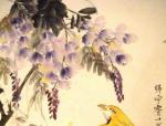 少儿国画图片紫藤下的锦鸡