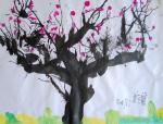 儿童国画图片桃花满树