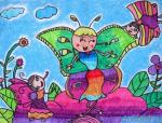 儿童绘画作品蝴蝶姑娘