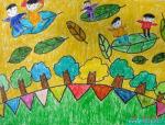 儿童水彩画图片绿树