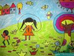 儿童绘画作品和谐社区