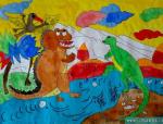 幼儿绘画作品恐龙世界2