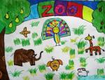 幼儿绘画作品欢乐动物园