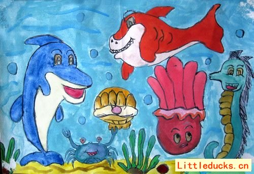 儿童画作品欣赏海洋世界