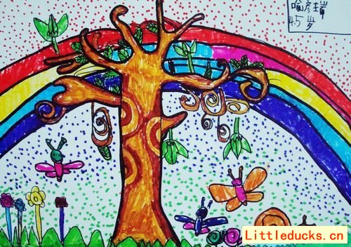 儿童绘画作品欣赏彩虹世界