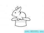如何画帽子上的兔子简笔
