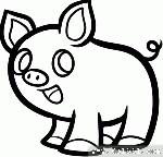 儿童简笔画教程:笨小猪简笔画画法