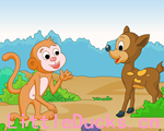 童话故事动画片猴子和鹿