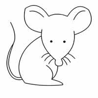儿童简笔画教程:失望的老鼠简笔画画法2