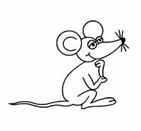 儿童简笔画教程:好奇的老鼠简笔画画法2