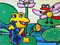 儿童绘画作品拉小提琴的青蛙