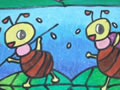 儿童绘画作品蚂蚁搬家