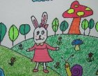 郇思瑶六岁小朋友的绘画作品 可爱小兔